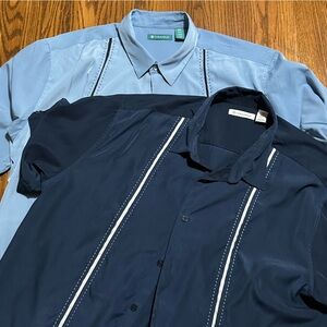 PAIR OF‎ Cubavera men’s casual button down shirts bowling shirts 2XL